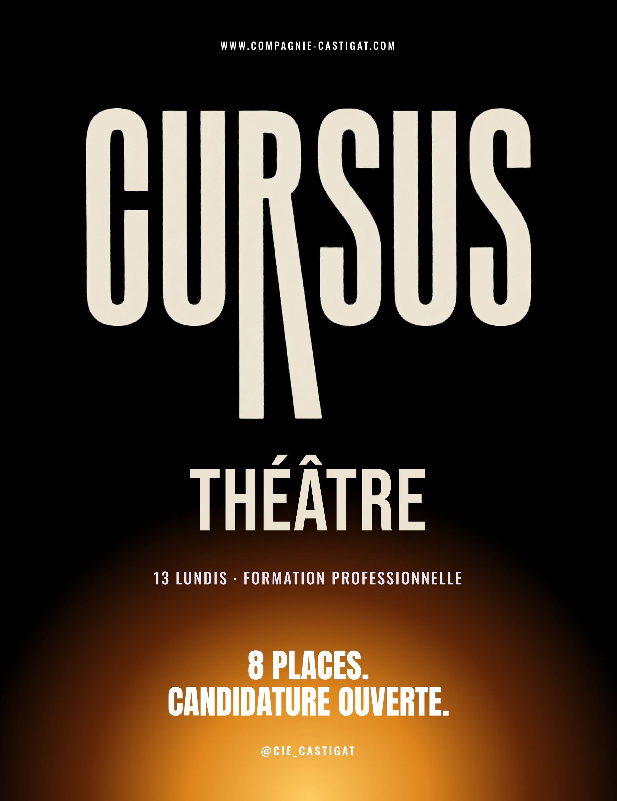 Affiche CURSUS — Formation théâtre professionnel, rentrée 2026