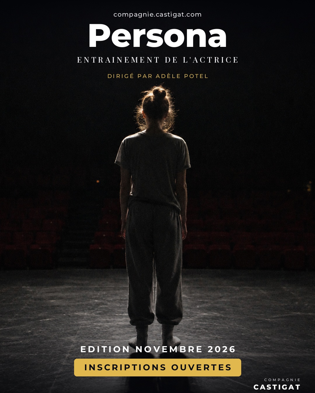 Affiche PERSONA — Session de novembre 2026, entraînement de l'actrice